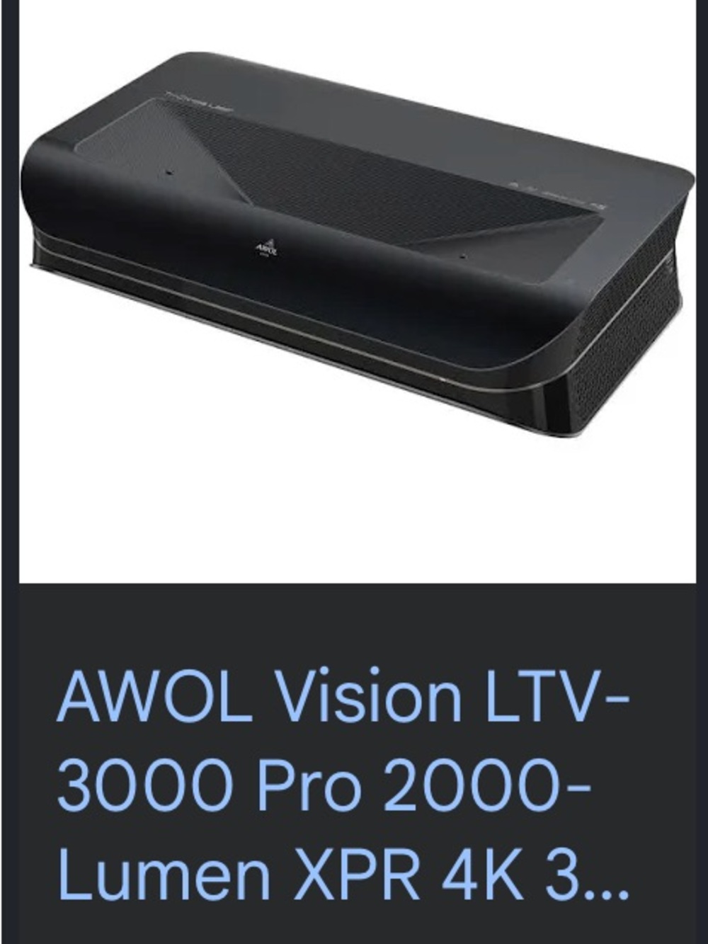 4K Tri-Chroma Laser Projector - Black